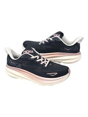 HOKA Clifton 9 Women's Size 10 Black Rose Gold Running Shoes Walking Sneakers